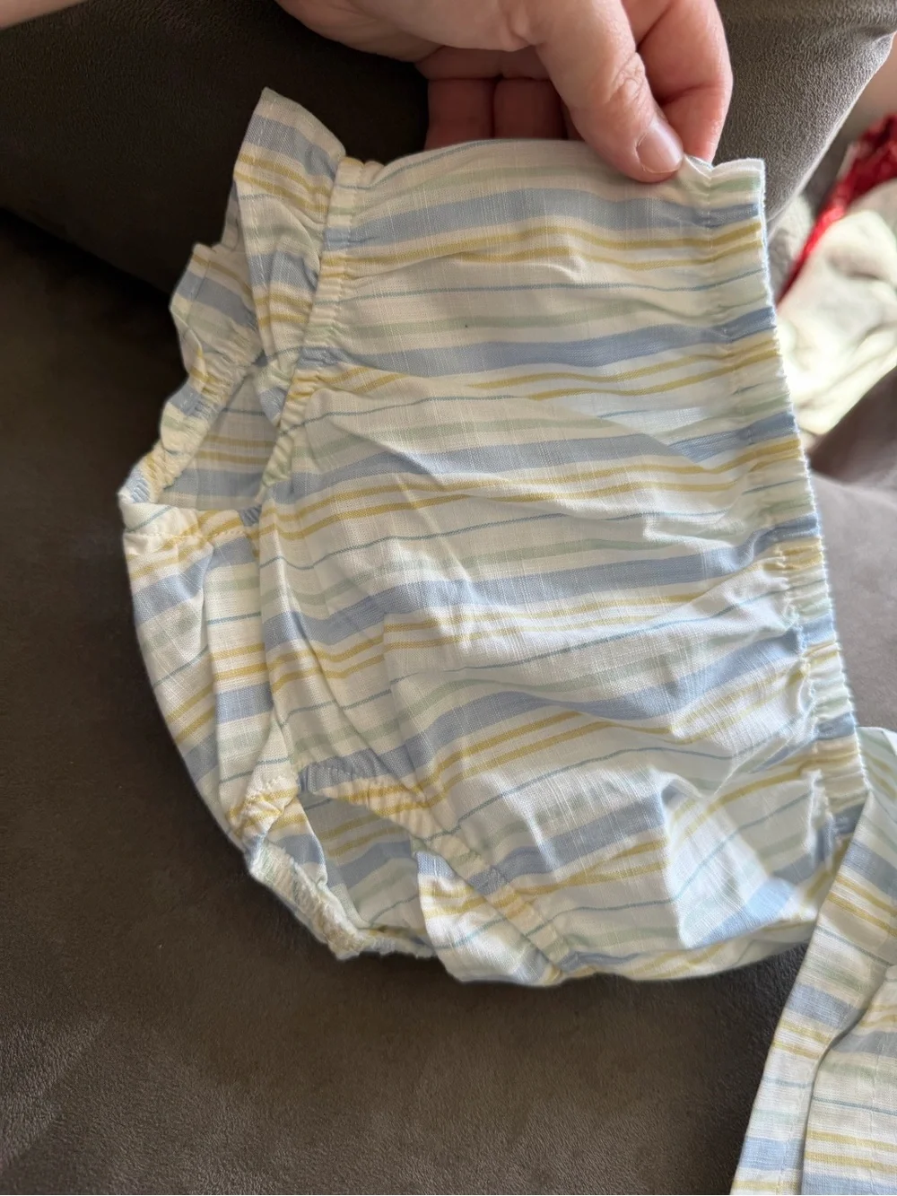 Carters Just One You Striped Baby Two-Piece and Bow Set in Light Blue & Cream